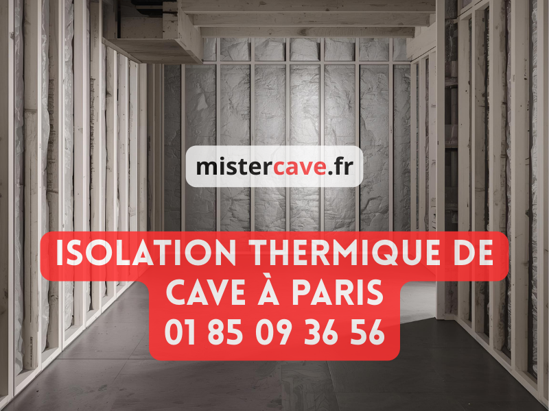 Isolation thermique de cave à Paris : pose de panneaux de polyuréthane sur le plafond d'une cave par un technicien MisterCave pour réduire les déperditions énergétiques