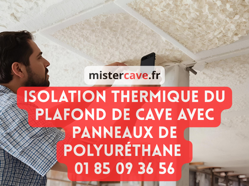 Isolation thermique du plafond de cave avec panneaux de polyuréthane collés : pose professionnelle pour réduire les déperditions énergétiques et économiser sur le chauffage