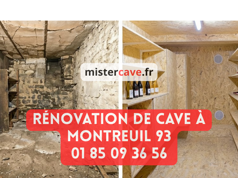 Rénovation de cave à Montreuil : technicien MisterCave réalisant un traitement anti-humidité dans la cave d'un immeuble ancien du Bas-Montreuil, avec équipement professionnel d'injection de résine contre les remontées capillaires