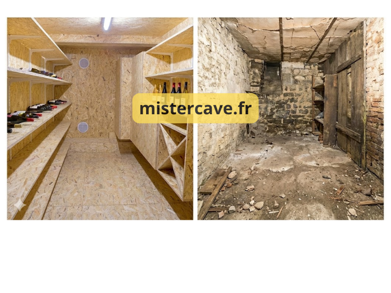 Rénovation de cave à Paris par MisterCave - avant/après